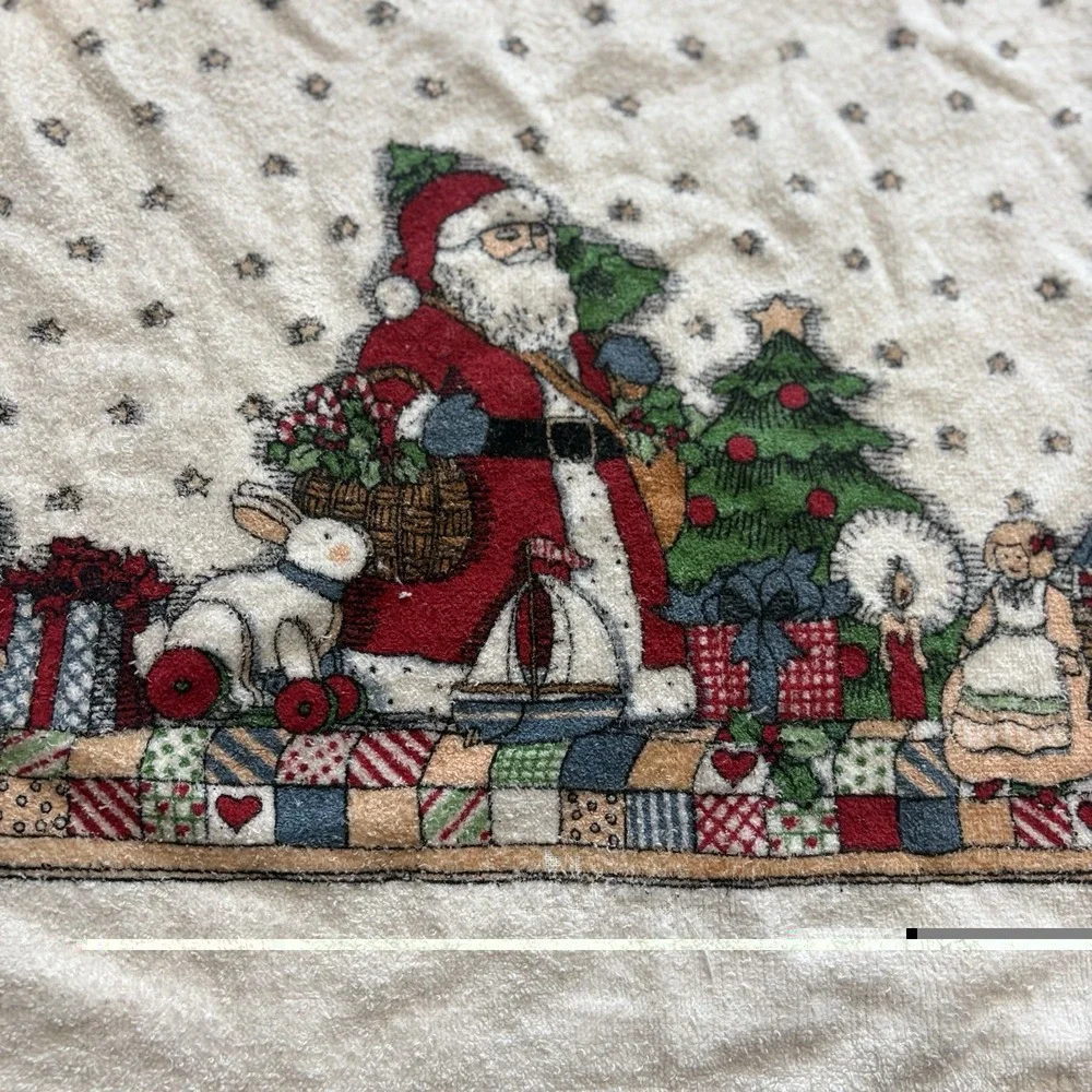 Vintage Cannon 100% Cotton Merry Christmas Santa Bath Towel 40